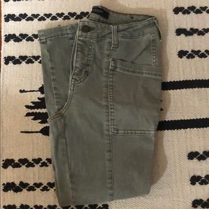LIVERPOOL cargo style olive green jeans